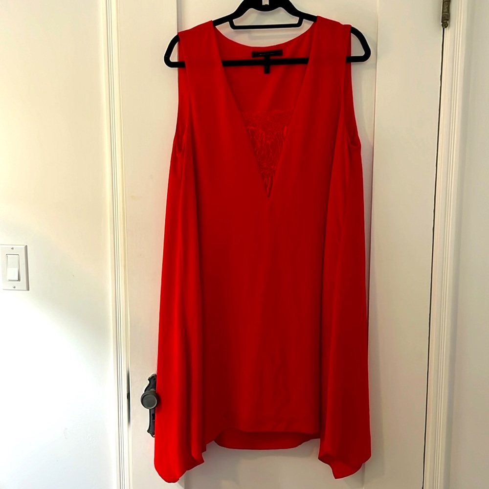 Red BCBGMaxAzria Low Cut Dress